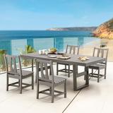 Wildon Home® Lyles Rectangular 4 - Person 78.74" Long Outdoor Dining Set Metal in Gray | 78.74 W x 39.37 D in | Wayfair