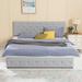 Red Barrel Studio® Annettia Tufted Storage Platform Bed Wood & /Upholstered/Cotton in Gray | 43 H x 78 W x 83 D in | Wayfair