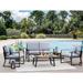 Highlander Home 4p - Person Seating Group w/ Cushions Metal/Rust - Resistant Metal in Black/Gray | Outdoor Furniture | Wayfair 4P-SG-Gray