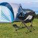 Arlmont & Co. Niveditha Folding Camping Chair Plastic in Gray/Black | 31.5 H x 36 W x 47 D in | Wayfair 7F824B880E2746AEBED894556BBAF816
