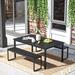 Three Posts™ Hamman Rectangular 6 - Person 63.38" Long Outdoor Dining Set Metal in Black | 63.38 W x 35.23 D in | Wayfair