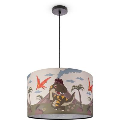 Pendelleuchte Kinderzimmer Deckenlampe Stoff Lampenschirm Rund Dschungel Pendelleuchte - Schwarz, Image