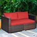 Costway 4PCS Patio Rattan Corner Sofa Sectional Furniture - See Details