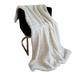 Plutus Off White Soft Snow Faux Fur Luxury Throw Blanket