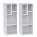 VECELO, 3-Tier Four Open Cube Wooden Bookcase Organizer, Bookshelf / Book Storage，(Set of 2)
