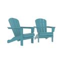 Clearance! HDPE Adirondack Chair Fire Pit Chairs Sand Chair Patio Outdoor Chairs DPE Plastic Resin Deck Chair lawn chairs Adult Size Weather Resistant for Patio/ Backyard/Garden Set of 2