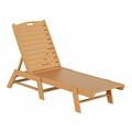 Malibu Poly Reclining Outdoor Patio Chaise Lounge Chair Adjustable Teak