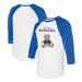 Women's Tiny Turnip White/Royal Texas Rangers Girl Teddy 3/4-Sleeve Raglan T-Shirt