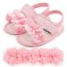 Baby Girls Flower Princess Flats with Headband Floral Princess Wedding Dress Shoes Soft Newborn Infant Crib First Walker Prewalker