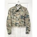 Free People Jackets & Coats | Free People Camo Denim Jacket | Color: Green/Tan | Size: S