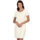 Jerseykleid TRIGEMA "TRIGEMA Halbarm Kleid mit Kristallsteinen" Gr. XS, US-Größen, beige (natur) Damen Kleider Freizeitkleider