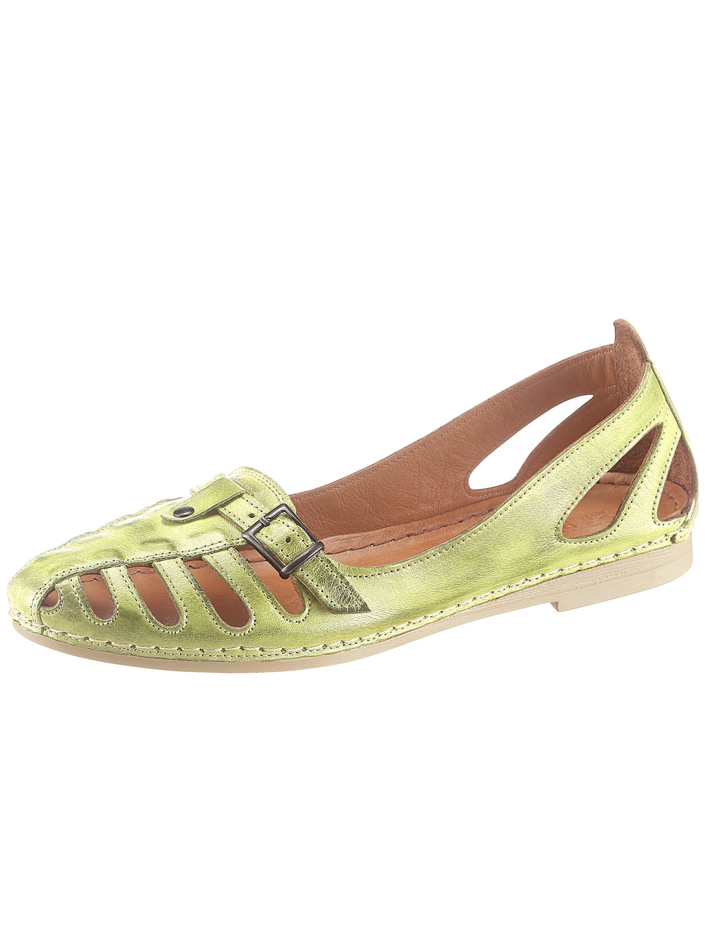 Slipper GEMINI, Damen, Gr. 36, grün, Glattleder, Schuhe Slipper