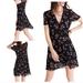 Madewell Dresses | Madewell Black Floral Ruffle Dress | Color: Black/Red | Size: 2