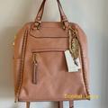 Jessica Simpson Bags | Jessica Simpsonpeach Sand Pink Camille Gold Studded Trendy Backpack | Color: Pink | Size: Os