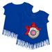 Girls Toddler Tiny Turnip Royal Chicago Cubs Baseball Bow Fringe T-Shirt