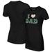 Women's Tiny Turnip Black Oakland Athletics I Love Dad T-Shirt