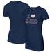 Women's Tiny Turnip Navy Detroit Tigers I Love Dad T-Shirt
