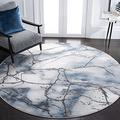 Safavieh Craft Collection CFT877L Modern Abstract Area Rug, 5' 3" Round, Grey/Blue