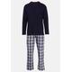 Pyjama BUGATTI Gr. 52, blau (blau, dunkel, karo) Herren Homewear-Sets Pyjamas