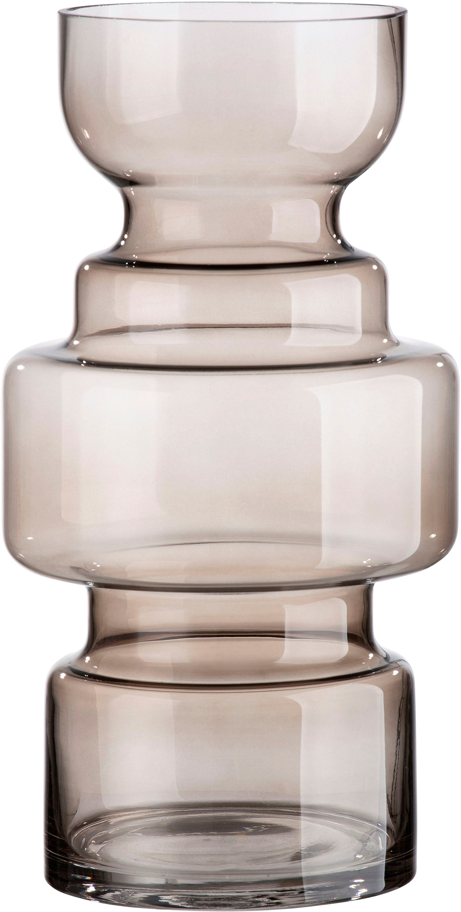 Tischvase CASABLANCA BY GILDE "Chazia, Höhe ca. 30 cm", braun, H:30cm Ø:16cm, Glas, Vasen, dekorative Vase aus Glas, Blumenvase