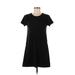 Zara TRF Casual Dress - Mini Crew Neck Short sleeves: Black Solid Dresses - Women's Size Medium