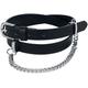 Rock Rebel by EMP Narrow Black Belt with Decorative Chain Belt black