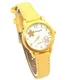 Montres à cadran de fleurs blanches pour femmes bracelet en cuir jaune montre-bracelet à quartz
