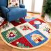 Blue/Green Round 4' Area Rug - The Holiday Aisle® Paget Floral Hand Hooked Wool Red/Green/Blue Area Rug Wool | Wayfair