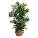 4' Areca Artificial Palm Tree in Boho Chic Handmade Cotton & Jute Gray Woven Planter UV Resistant (Indoor/Outdoor)