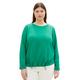 TOM TAILOR Damen 1035932 Plussize Pullover mit Gummizug, 31032 - Vivid Leaf Green, 48 Große Größen