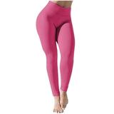 Mrat Yoga Pants for Women Full Length Yoga Pants Ladies Soft High Waist Stretch Pleated Yoga Pants Casual Fitness Leggings Trouser Sweat Pants for Women Pink XXL