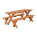 Hokku Designs Dyann Rectangular 6 - Person 70" Long Pine Outdoor Picnic Table Wood in Yellow | 70 W x 27 D in | Wayfair