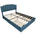 Red Barrel Studio® Arcibaldo Queen Storage Panel Bed Wood & Metal/Metal in Blue | 43.31 H x 63.3 W x 83.66 D in | Wayfair