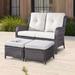 Wildon Home® Bonia 52.7" Wide Outdoor Loveseat w/ Cushions Wicker/Rattan/Olefin Fabric Included in Gray | 35 H x 52.7 W x 35.8 D in | Wayfair