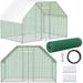 Shininglove Chicken Coop Large Metal Chicken House Chicken Pen Outdoor for 6/10 Chickens Poultry Cage with Waterproof Cover