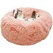 Original Cat and Dog Bed Luxury Coarse Faux Fur Donut Hugs Round Donut Dog Bed Indoor Pillow Suitable for Small and Medium-sized Dogs