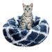 Plush pet bed self-warming doughnut swaddling comfortable round plush dog mattress