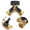 Garden Hose Splitters 2 Way Y Connector 2 Way Hose Connector 3/4 Brass Hose Y Connector Copper Hose Splitter Adapter Valve For Garden Irrigation