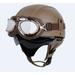 Retro Leather Half Helmet Motorcycle Helmet Scooter Helmet Moped Helmet Quick Unpacking Motorbike Helmet Half Shell with Glasses A11