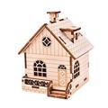 Assembly 3D wooden puzzle Model Hand Cranked Music Box Creative Traditional craft Wooden House for Interaction Teaching Aids Gift