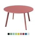 Grand Patio Round Steel Patio Coffee Table Small Weather Resistant Outdoor Large Side Table Rose Dawn