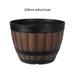 Ssxinyu Resin Whiskey Barrel Flower Pot Round Planter Vintage Style Indoor Outdoor Garden Yard Patio