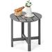 Costway 18 Patio Round Adirondack Side Table Weather Resistant HDPE Garden Grey