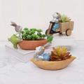 Jlong Rabbit Succulent Herb Planter Flower Basket Pot Trough Box Plant Easter Home Decor