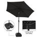 Patio Umbrella with Patio Market Umbrella Base 7.5 Outdoor Table Umbrella with Water/Sand Self-Filled Base Push Button Tilt/Crank 6 Ribs Black