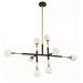 PF100-8L-BLK/BRS-Kendal Lighting Inc.-Ambience - 8 Light Pendant-57.5 Inches Tall and 44.1 Inches Wide