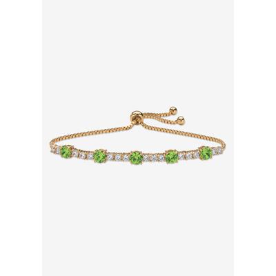 Women's 1.60 Cttw. Birthstone And Cz Gold-Plated Bolo Bracelet 10" by PalmBeach Jewelry in August