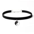 Urban Outfitters Jewelry | 4/$20 Black Choker Circle Yang White Hot Topic | Color: Black/Gold | Size: Os