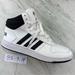 Adidas Shoes | Adidas Mens Hoops 2.0 Bb7208 White Black Mid Top Lace Up Sneaker Shoes Size 9.5 | Color: Black/White | Size: 9.5