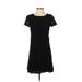 J.Crew Factory Store Casual Dress - A-Line Crew Neck Short sleeves: Black Print Dresses - Women's Size 2